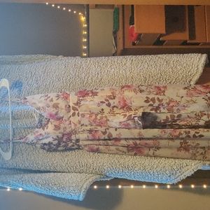 Toxik3 Medium flower print romper with train/long skirt